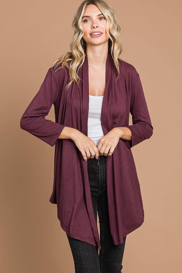 Culture Code - Wholesale Cardigan - Women's - CJT1086Q - DRAPE CARDIGAN TOP2