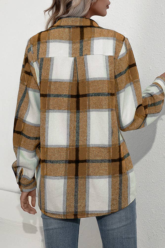 UNISHE - Wholesale Shirt Jacket/Shacket - Women's - TOPW439 Plaid Flannel Shacket Jacket25