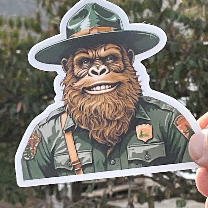 National Parks and Beyond - Wholesale Sticker - Happy Park Ranger Sasquatch or Bigfoot Vinyl 3" Sticker5