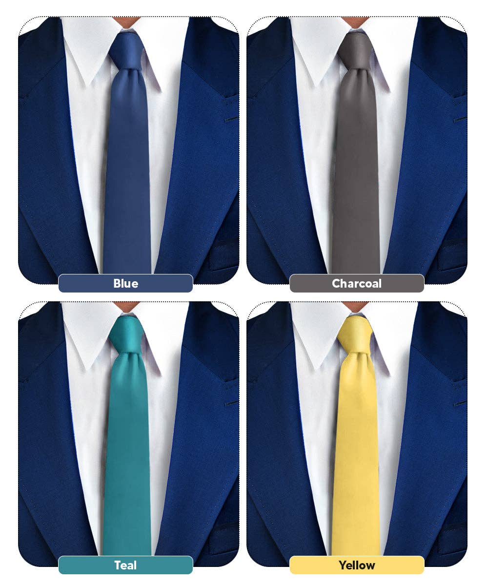 Dubal Brothers - Vente Cravate – homme - Cravate fine unie (4 paquets) par Vittorio Farina94