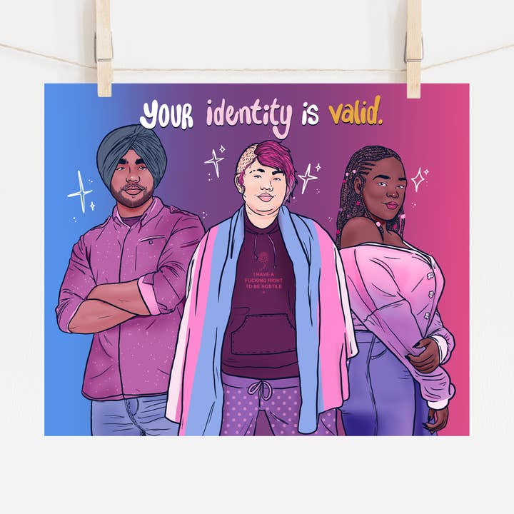 Votre identité est valide - Imprimer pour la vente par Liberal Jane Illustration