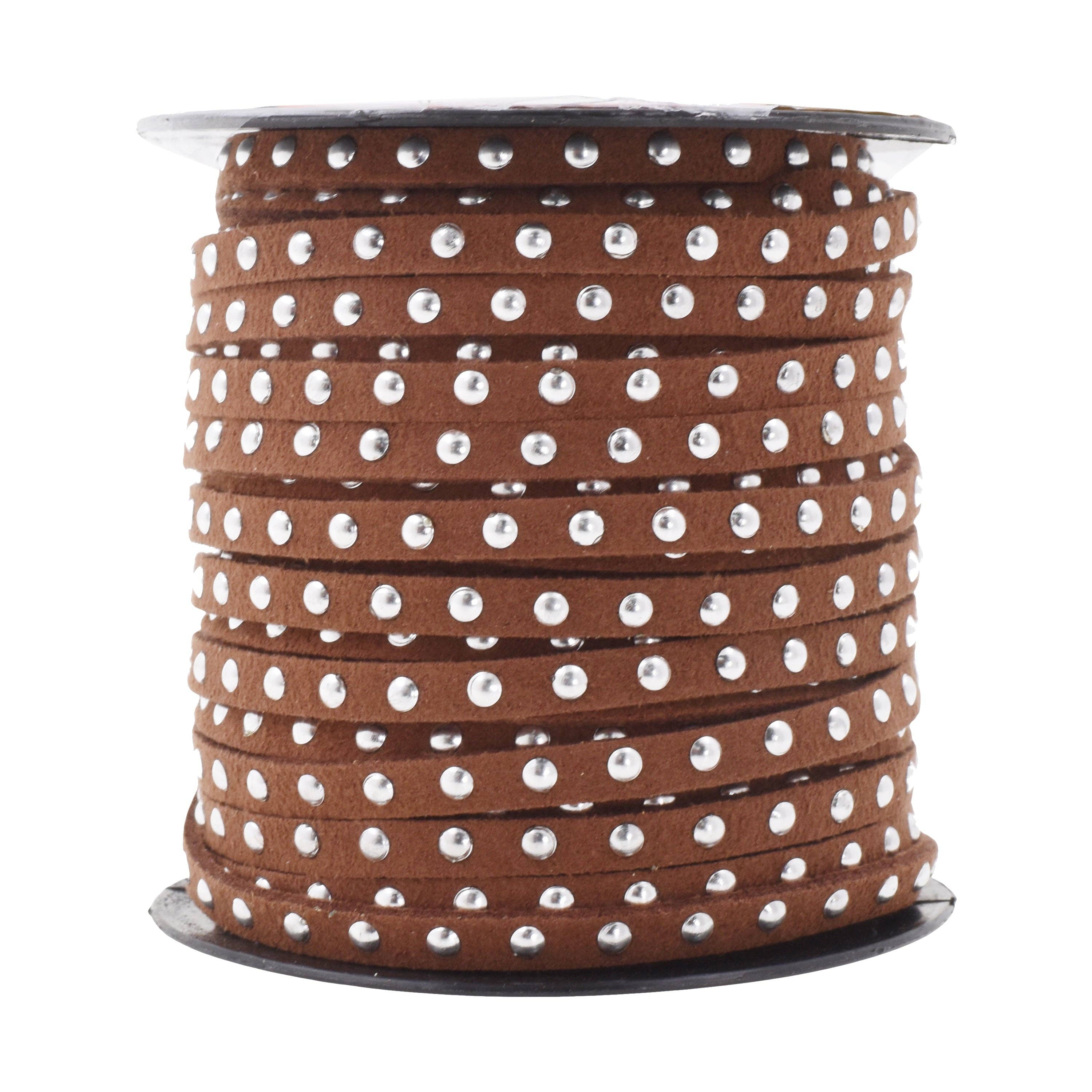 Mandala Crafts - Wholesale Craft supplies - 5mm Studded Faux Suede Cord Rope for Jewelry Making3