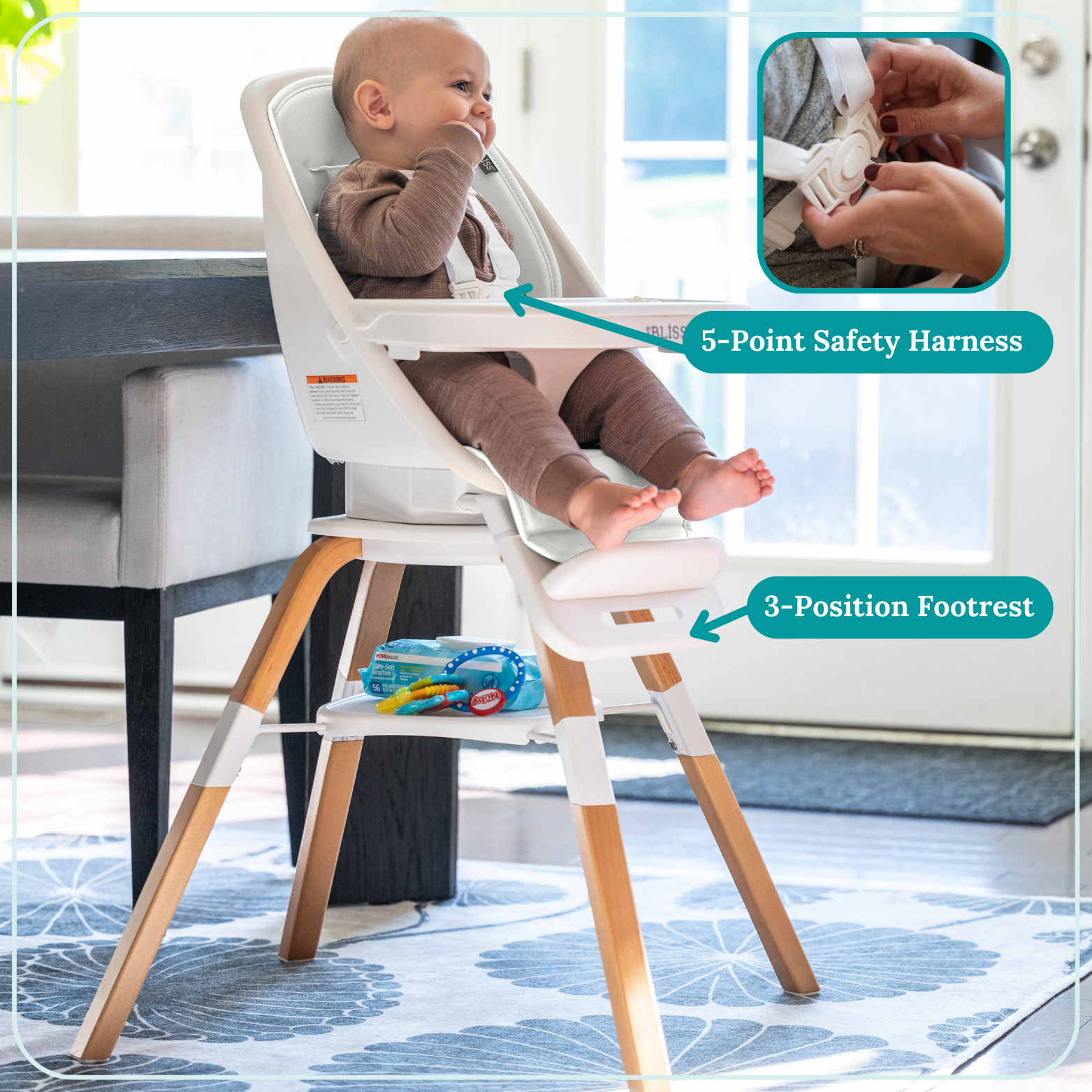 TruBliss Baby - Wholesale Highchair - Baby - 2-in-1 Turn-A-Tot High Chair with 360 degree Swivel26