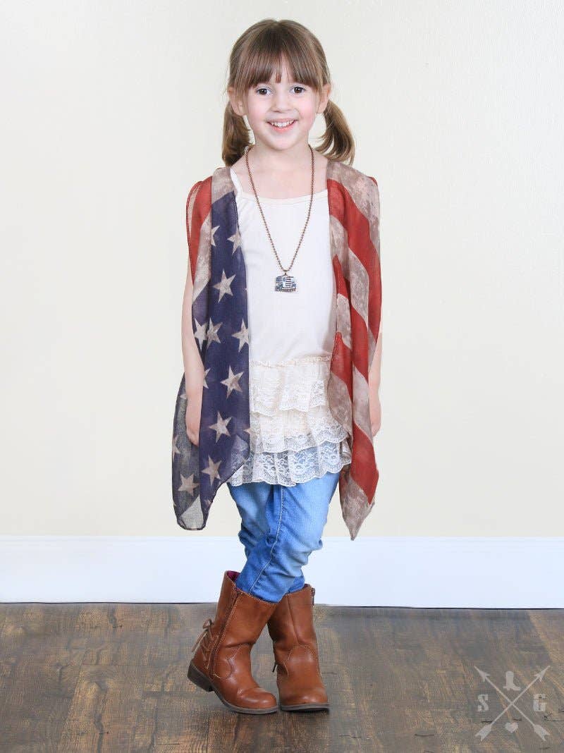 Patriotic Girls' Vintage Stars & Stripes Vest for wholesale on Faire2