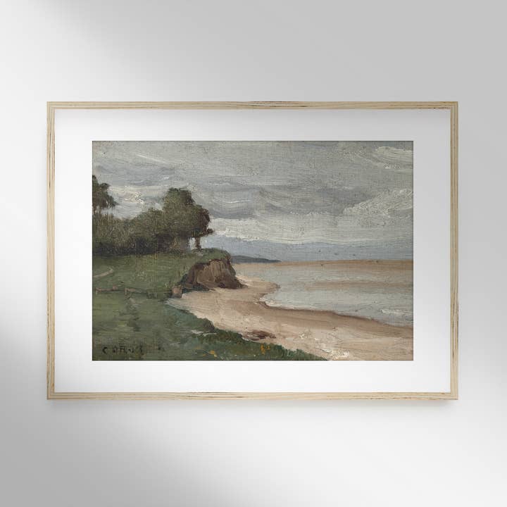 Hyggely - Vente Affiche d'art - Peinture d'art vintage sur la côte, paysage, L1402