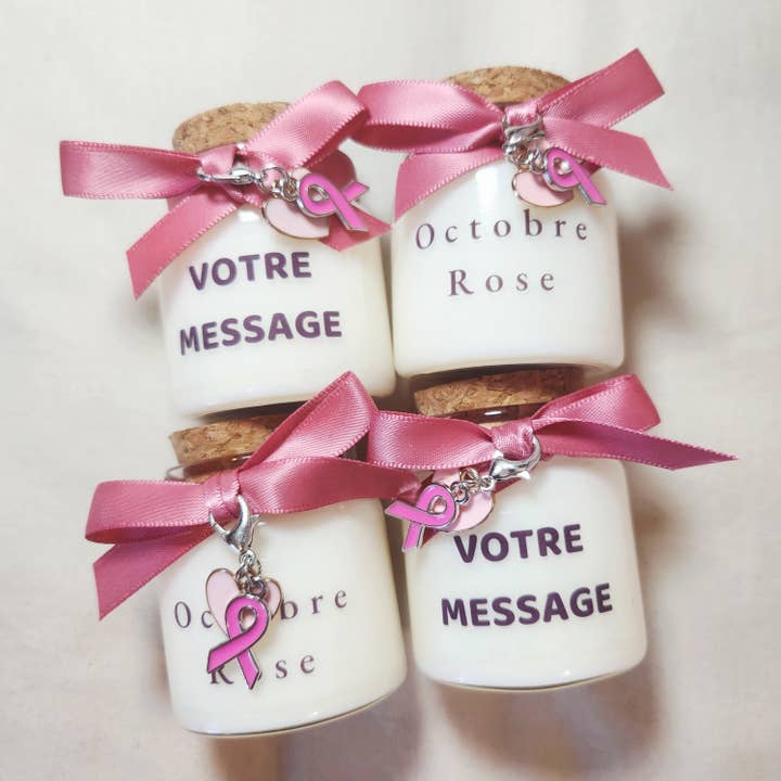 Kerze - Ihre Nachricht - Pinker Oktober - 50g für den Großhandel von MAMIE CANDLE