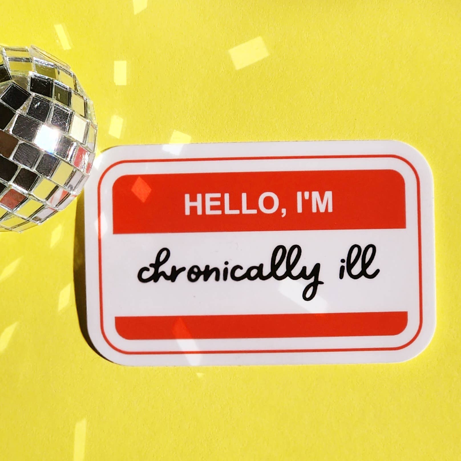Luxe Trauma - Wholesale Sticker - Hello I'm chronically ill sticker hydroflask planner journal1