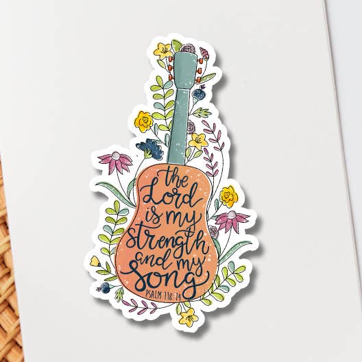 Adesivo impermeabile «Il Signore è la mia forza e la mia canzone» per la vendita all'ingrosso da parte di Earth and Timber co