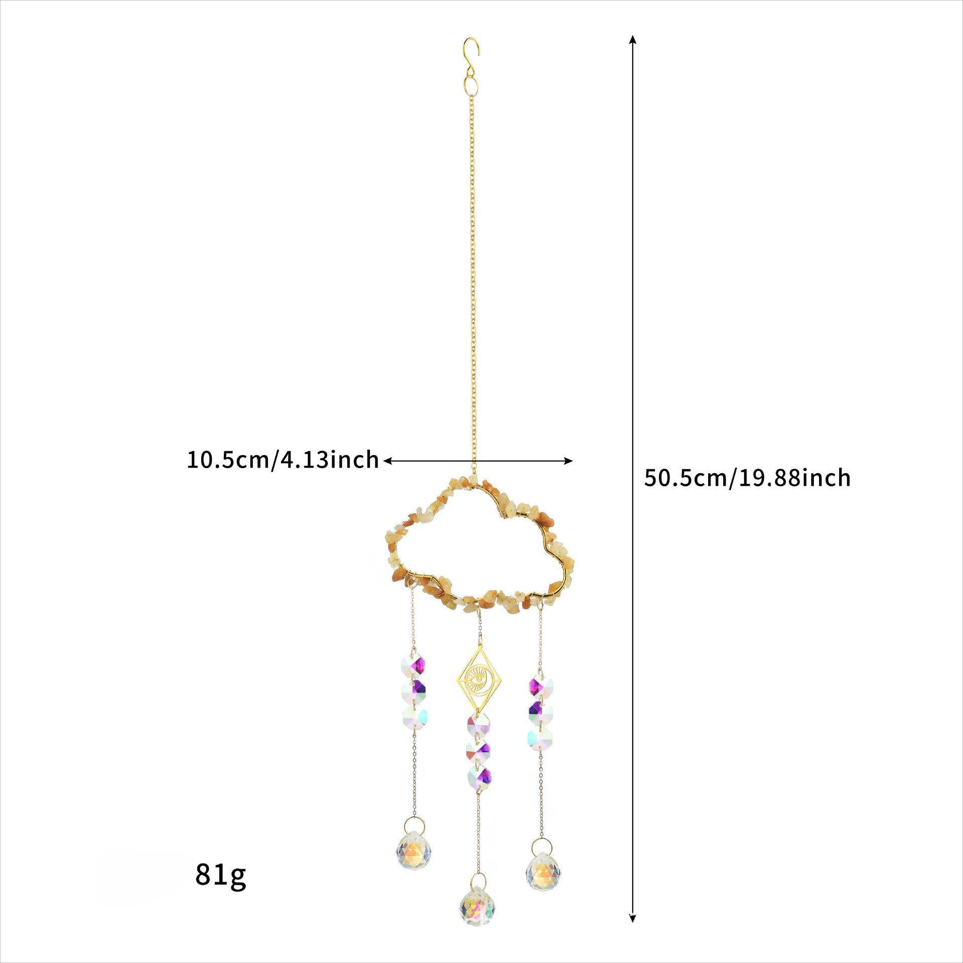 Dipped Shop - Wholesale Suncatcher - Cloud Stone Cross Crystal Home Hangings DP25A9190