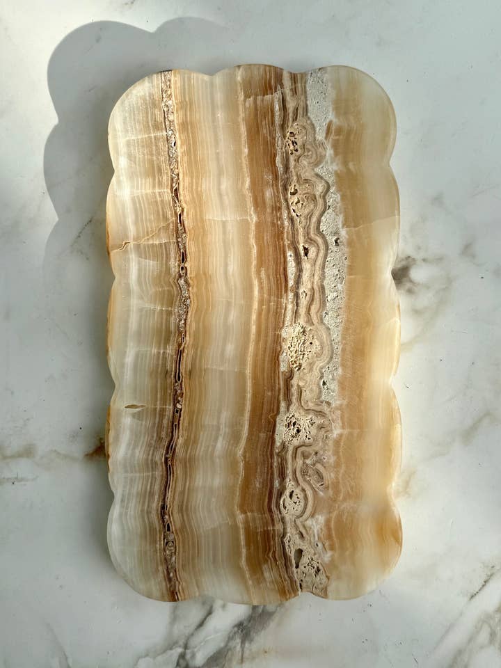 Josaphine Onyx Tray, Amber for wholesale by Villa Lua Home