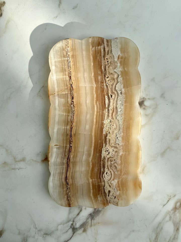 Josaphine Onyx Tray, Amber for wholesale by Villa Lua Home