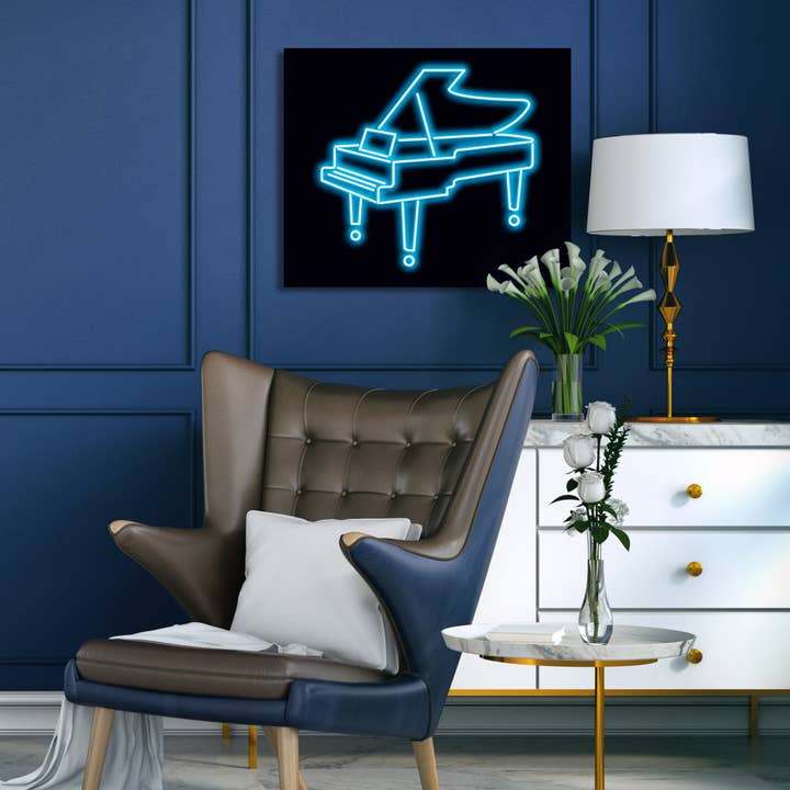 LED Neon Sign PIANO with remote control for wholesale by Mad About Neon
