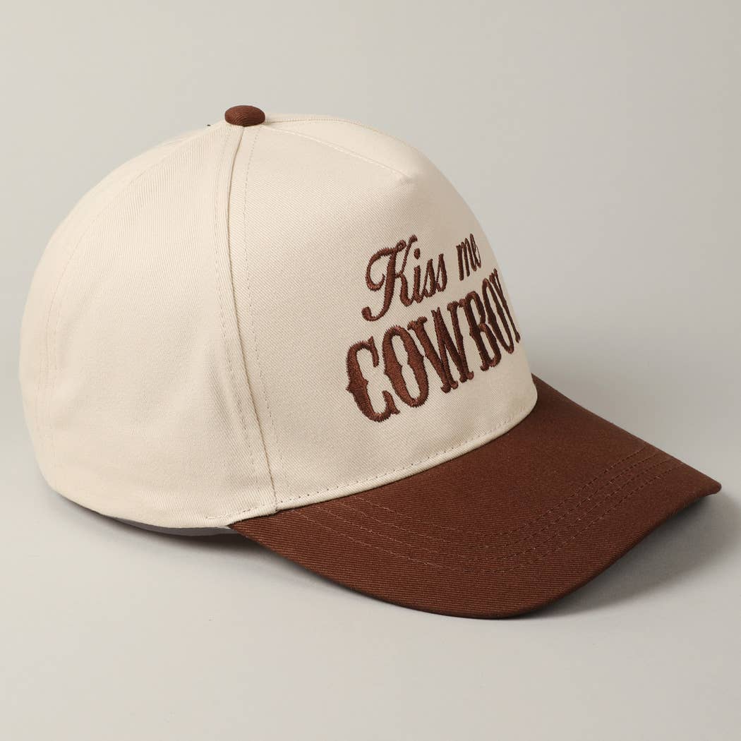 Fashion City – wholesale Trucker hat – Unisex – Kiss Me Cowboy Embroidery Two-Tone Cap6