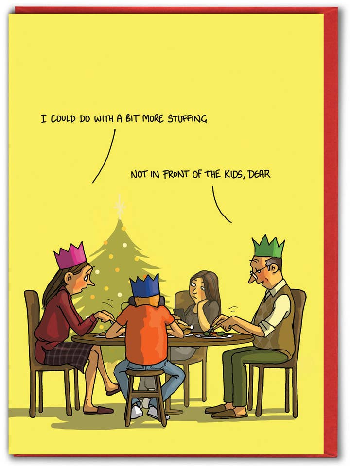 Biglietto di Natale Divertente in Vendita - Un po' più di ripieno per la vendita all'ingrosso da parte di Brainbox Candy