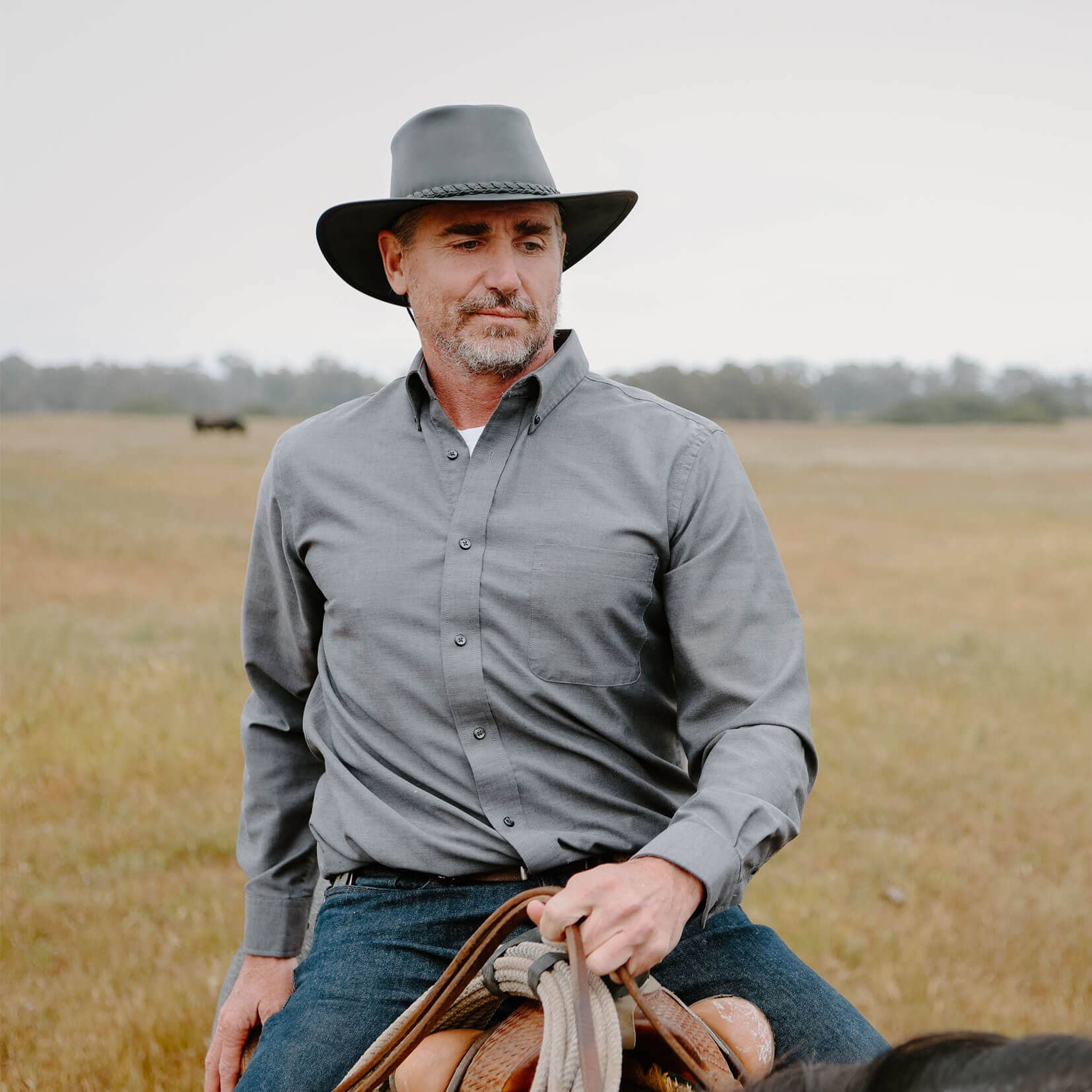 American Hat Makers - Wholesale Cowboy Hat - Unisex - Premium Crushable Leather Outback Hat - Style Crusher7