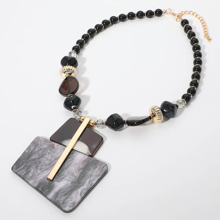 Sensibling Corp. - Wholesale Jewelry Set - Bold Acetate Abstract Statement Necklace