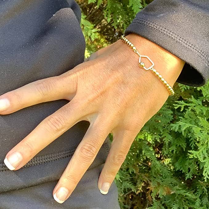 Born to Rally - Vente Bracelet de perles - Bracelet extensible en perles Pickleball - Doré2