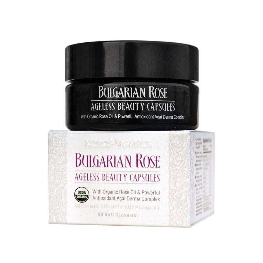 Alteya Organics - Vendita all'ingrosso Vitamine/integratori orali - Capsule biologiche di rosa bulgara Otto e Acai senza età