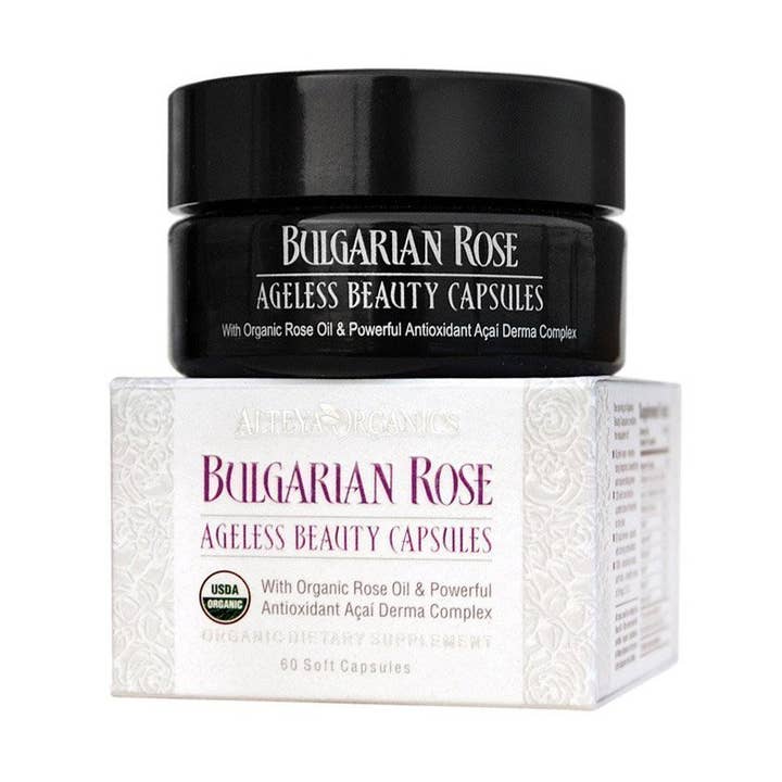 Organic Bulgarian Rose Otto and Acai Ageless Capsules for wholesale by Alteya Organics