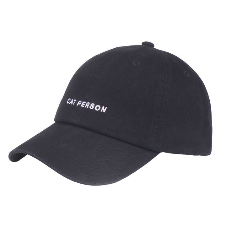 Black Hatphile Cat Person Soft Baseball Cap for wholesale on Faire
