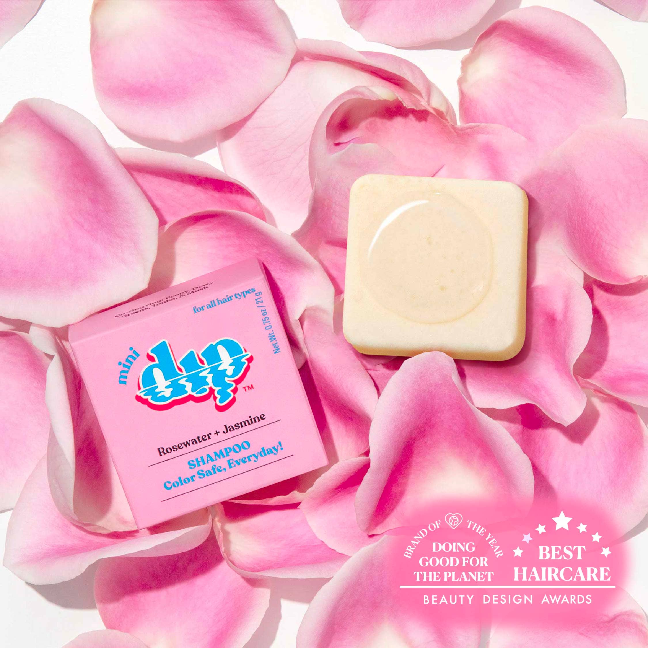 Dip - Wholesale Shampoo Puck/Solid Shampoo - Mini Dip Shampoo Bar: Color Safe, Everyday - Rosewater & Jasmine1