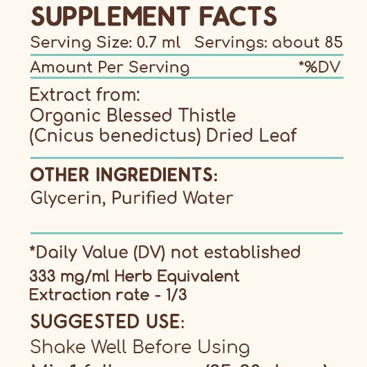 HerbEra - Wholesale Tincture - Blessed Thistle Tincture1
