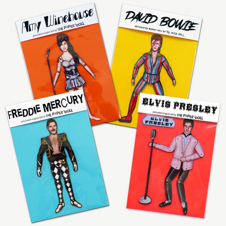Coffret Music Legends #1 de magnets articulés d'artistes légendaires pour la vente par THE PAPER IDOLL