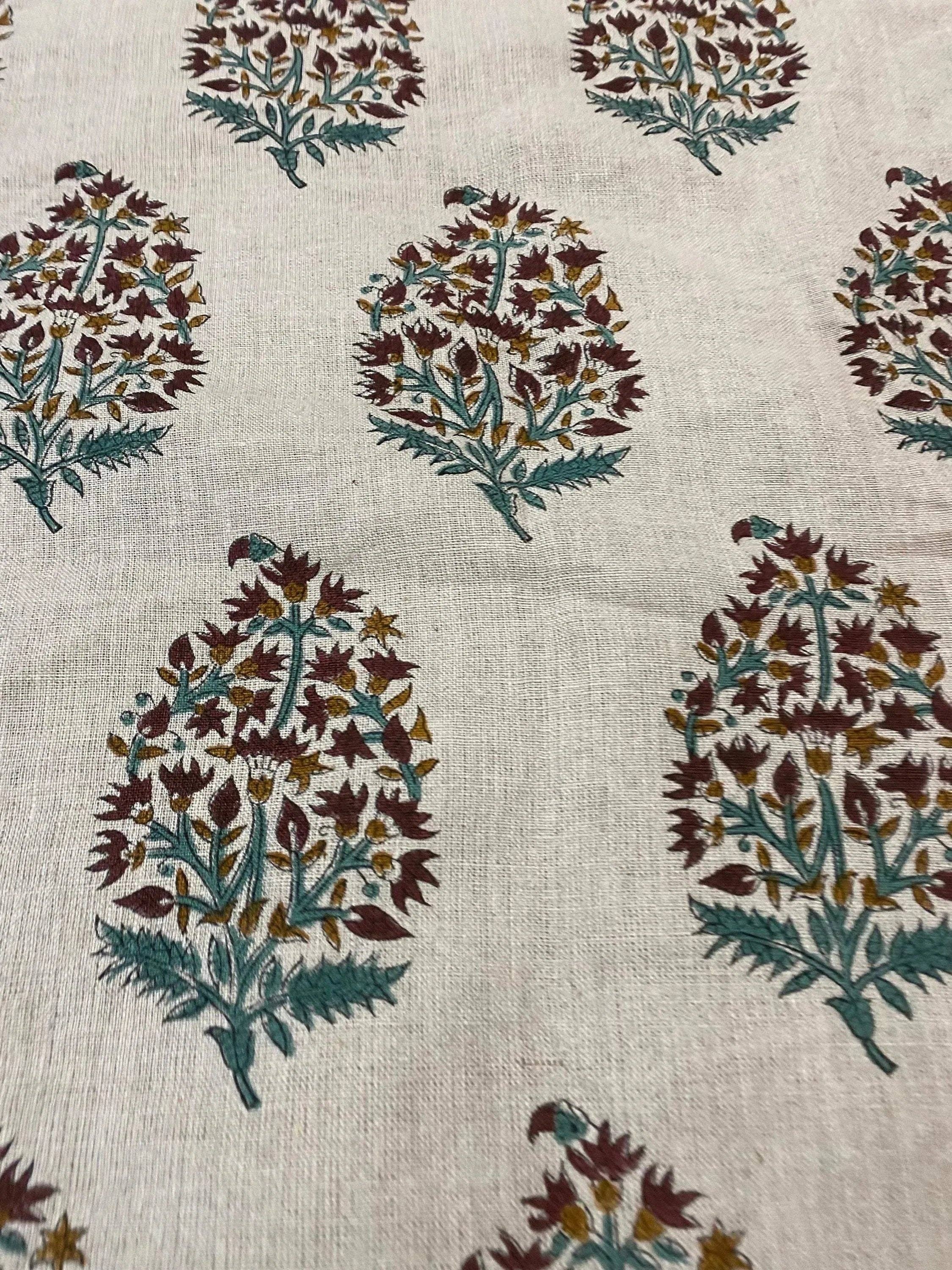 Thread To Form - Wholesale Fabric - Brittany Hand Block Printed Linen by the Yard0