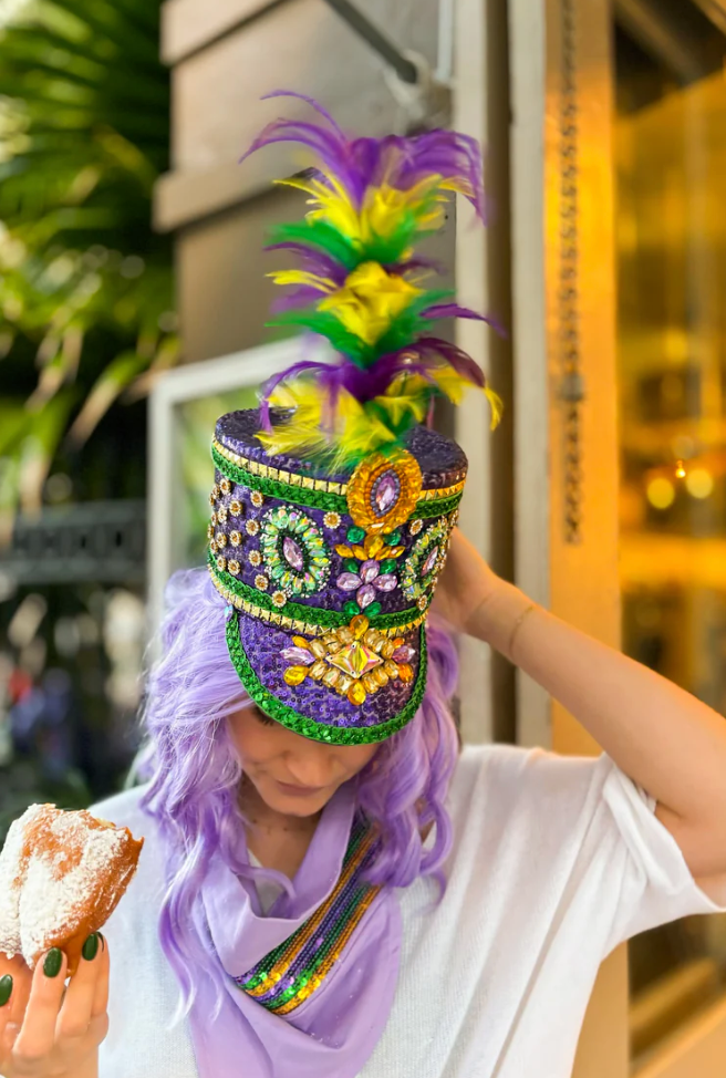 Mardi Gras Creations - Vendita all'ingrosso Costume di carnevale - Unisex - Cappello da conduttore con piuma3