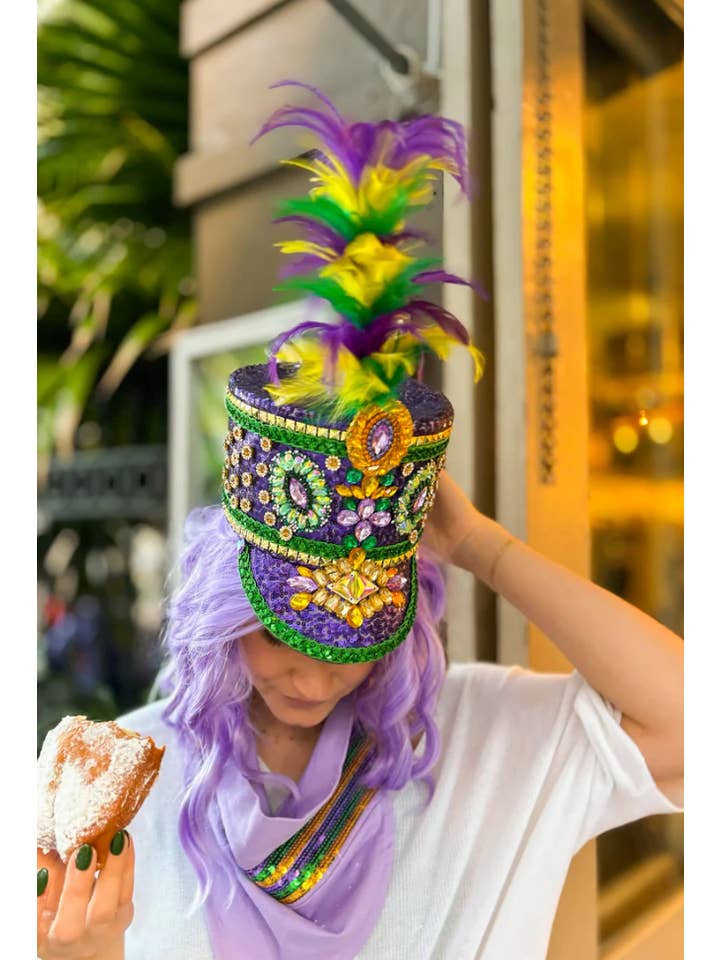 Mardi Gras Creations - Vendita all'ingrosso Costume di carnevale - Unisex - Cappello da conduttore con piuma3