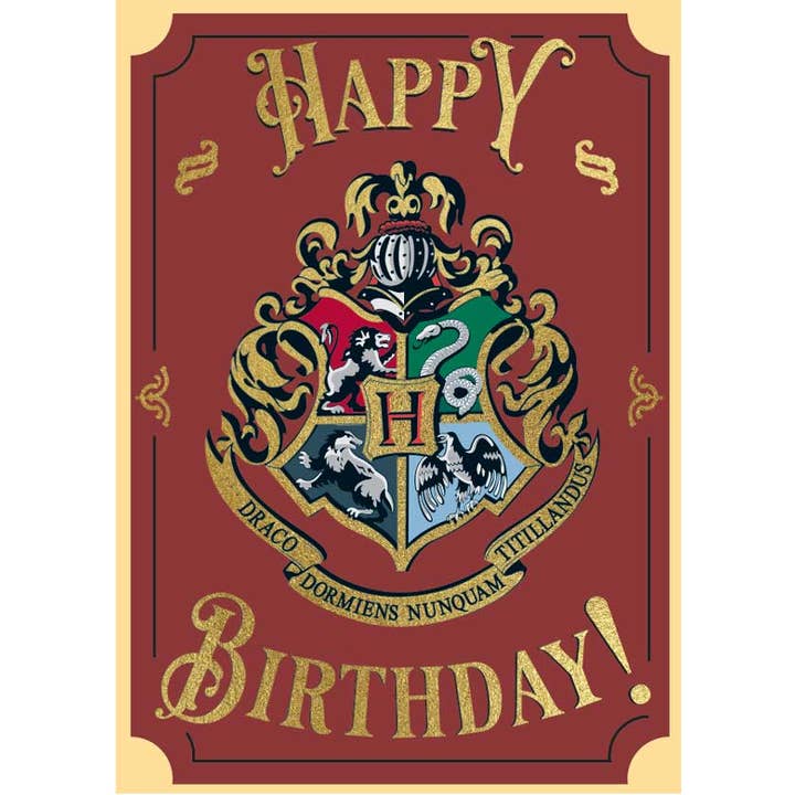 Paper House Productions - Wholesale Birthday Card - Harry Potter Hogwarts Birthday Foil Card