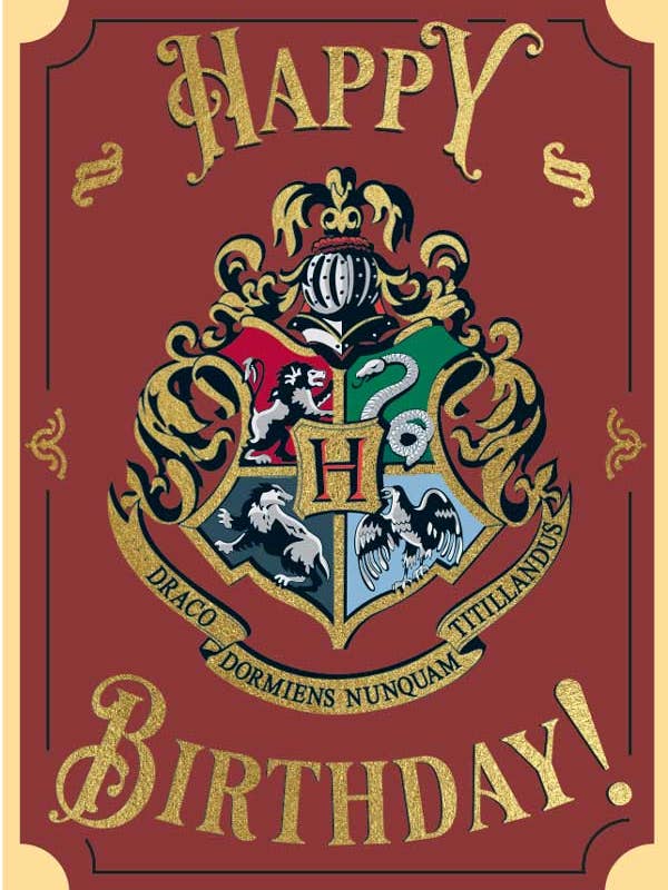 Harry Potter Hogwarts Birthday Foil Card for wholesale by Paper House Productions