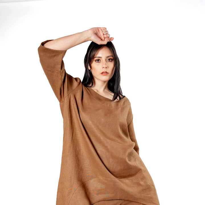 Pomarosa 100% Linen Eva Set for wholesale by ACHACHAY