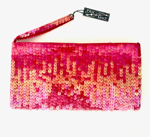 Erik & Mike - Wholesale Clutch Bag - Women's - Sequin clutch Pink Ombre Special $8 -Originally $12