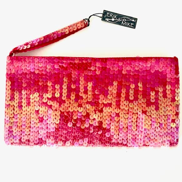 Erik & Mike - Wholesale Clutch Bag - Women's - Sequin clutch Pink Ombre Special $8 -Originally $120