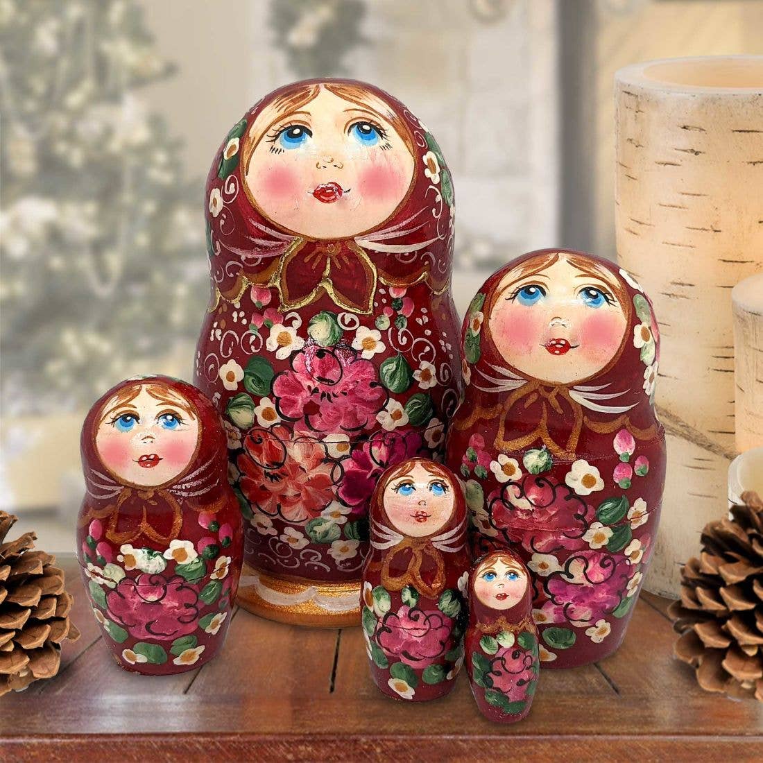 Designocracy - Wholesale Doll - Kids - Matreshka Nesting Dolls | Handpainted | Set of 52