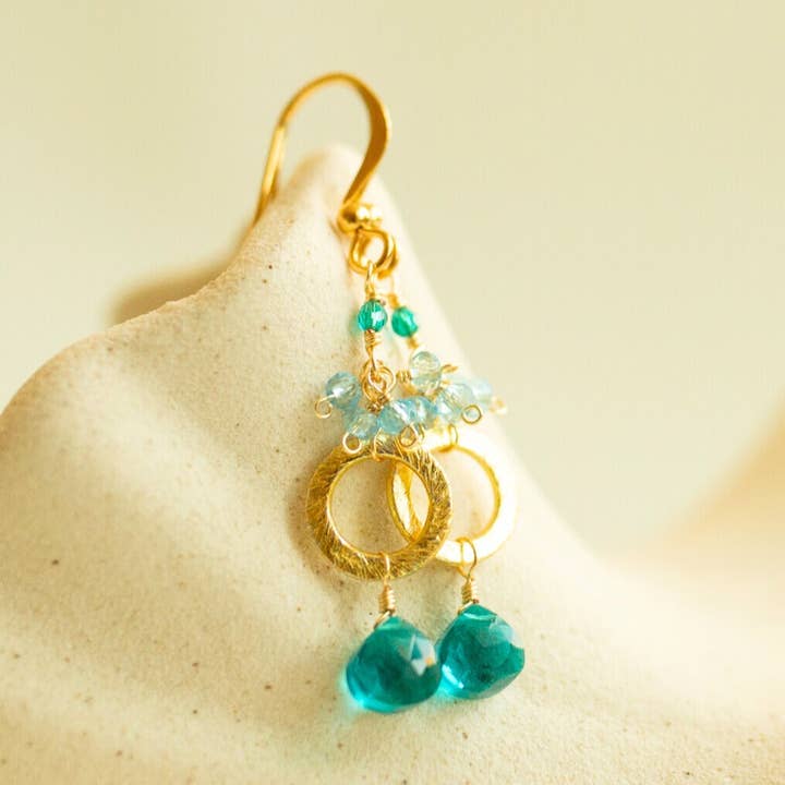 Aquamarine Solara Drop Earrings for wholesale by Parken Jewelry