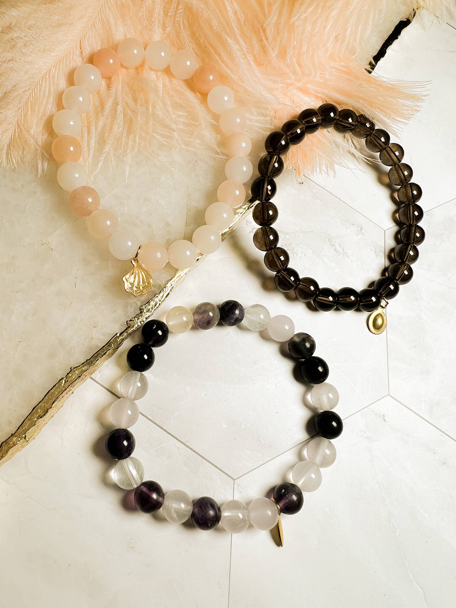 Santore Jewelry Company - Wholesale Beaded Bracelet - Mala: Pink Aventurine Beaded Bracelet1