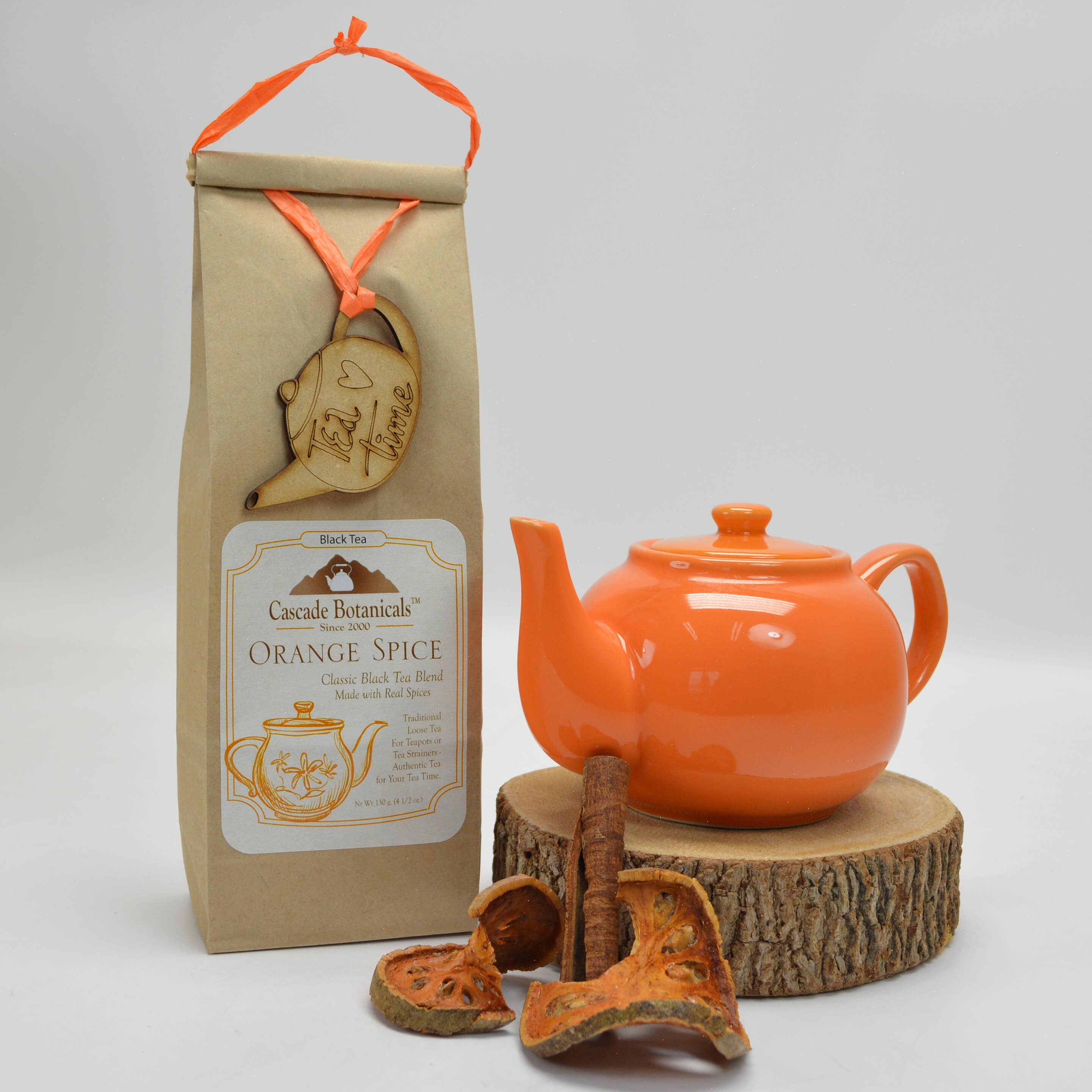 Cascade Teas & Botanicals - Vente Thé en vrac - Thé en vrac Gingembre Pêche, Citron Gingembre, Épices à l'Orange - Coffret 6 sachets7