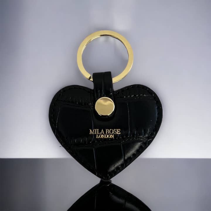 Mila Rose London - Wholesale Keychain – Women's - Leather Crocodile Print Key Ring Christmas Gift5