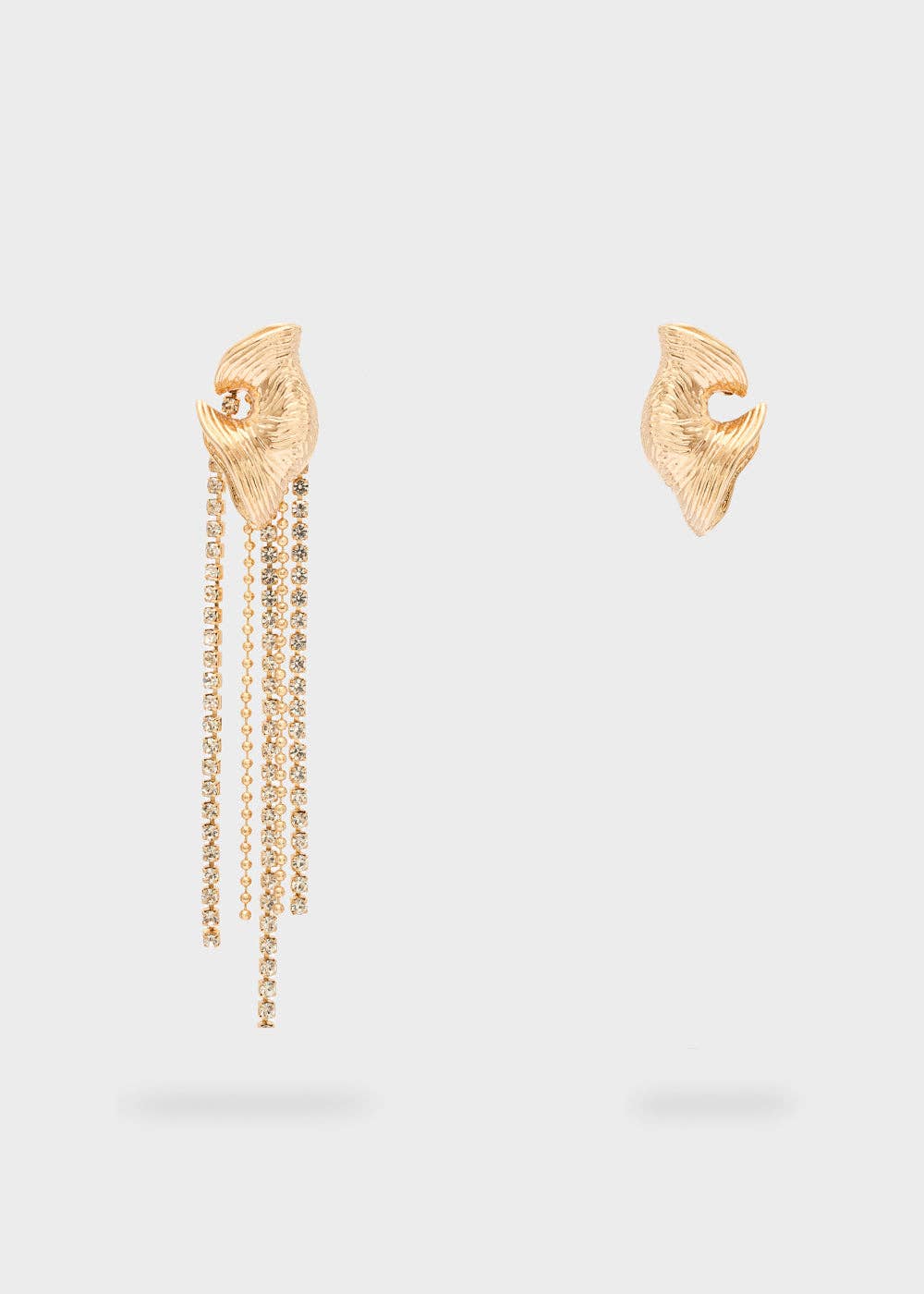 NALI' - Wholesale Dangle Earrings - IRREGULAR EARRINGS WITH GOLD/CLEAR STONES - N641