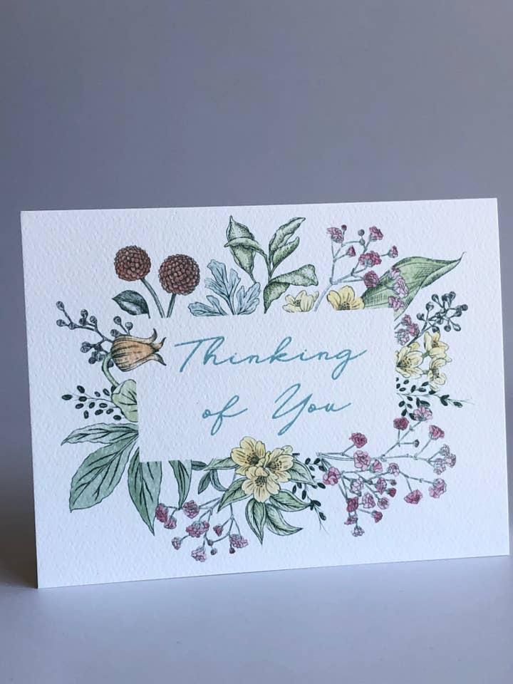 Pensando em você - moldura floral por atacado de Golden Rabbit Co.