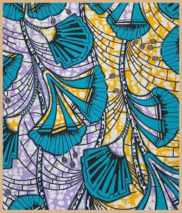 African Fabrics Inc - Wholesale Fabric - Coral Cascade: Whimsical African Super Premium Wax Print1