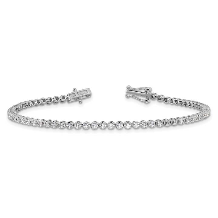 14k White Gold 1 carat Lab Diamond Round Tennis Bracelet for wholesale by Fine Diamond