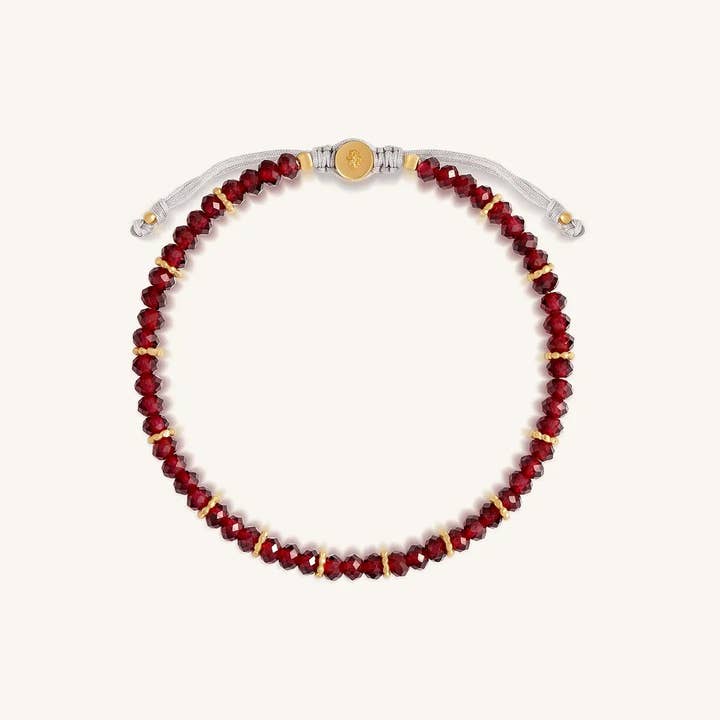 Energy of Vitality – Garnet Drawstring Bracelet for wholesale by Karma And Luck