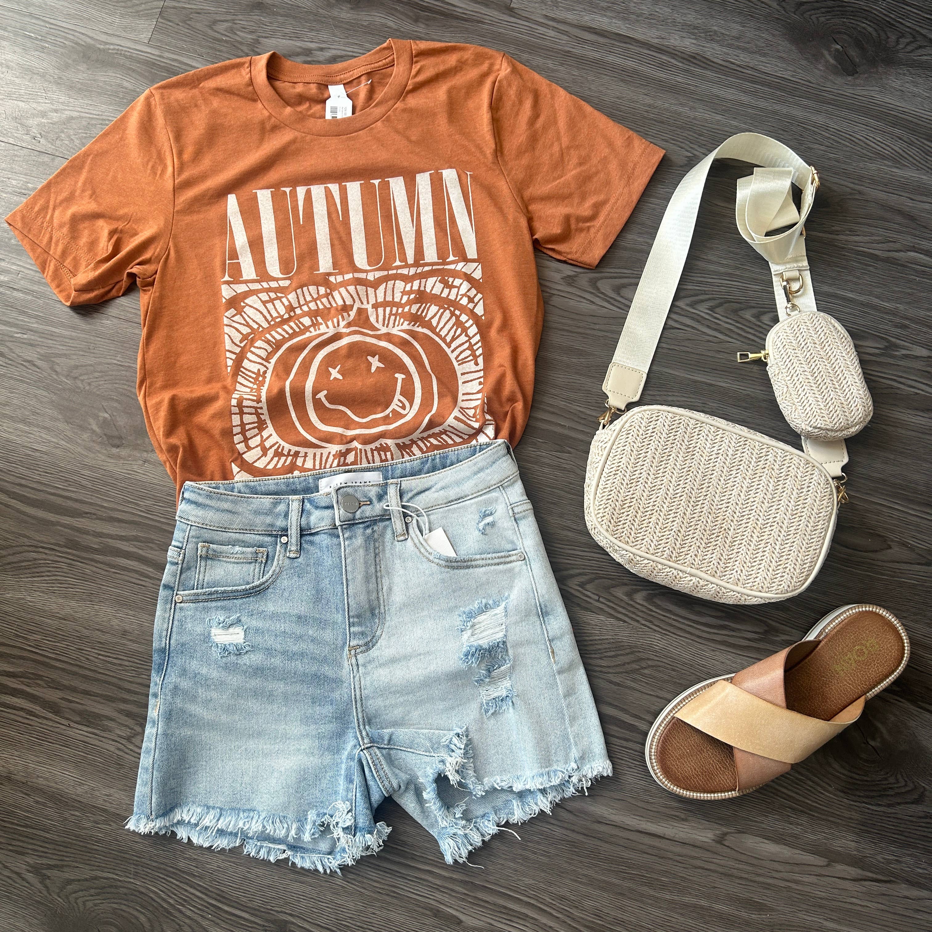 West Anna Designs - Wholesale Screen Printed T-Shirt - Women's - Autumn Smiley Graphic Tee1