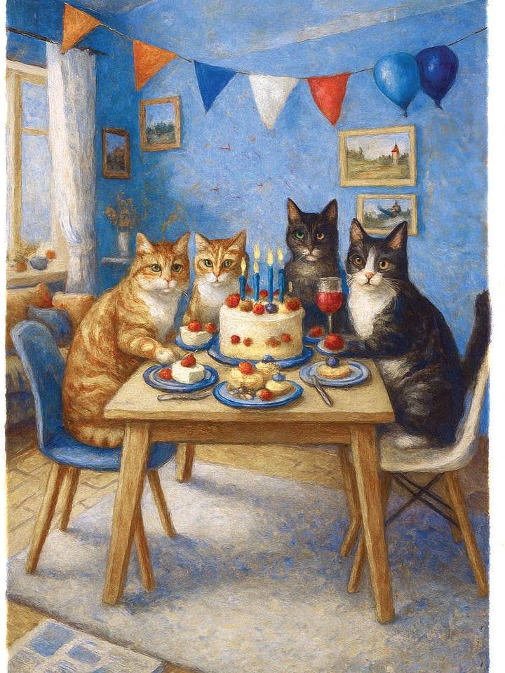 Feline Festivities- Artist: Stewart Smith- FTS 341 for wholesale by Masala Cards