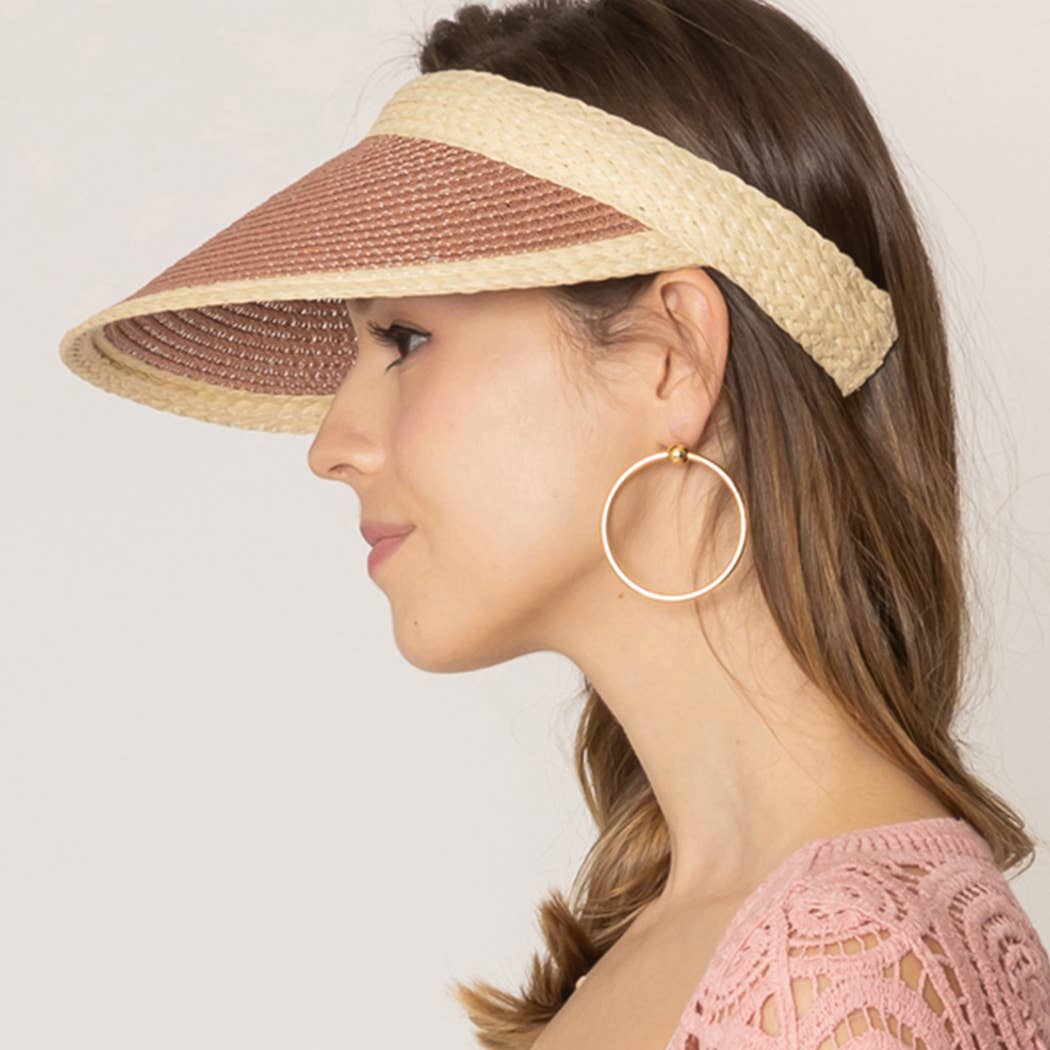 Fashion City - Wholesale Visor - Women's - Colored Straw Sun Visor Sun Hat13