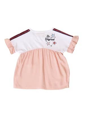 Kinderkind - Wholesale T-Shirt - Kids - Girls Color Block Top with Ruffle Sleeve1
