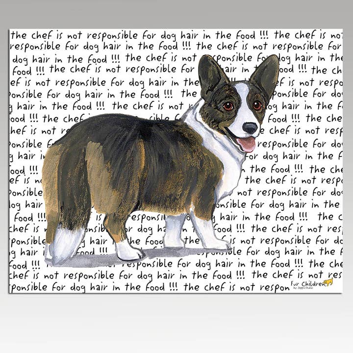 Welsh Corgi Cardigan Cutting Board for wholesale by Zeppa Studios